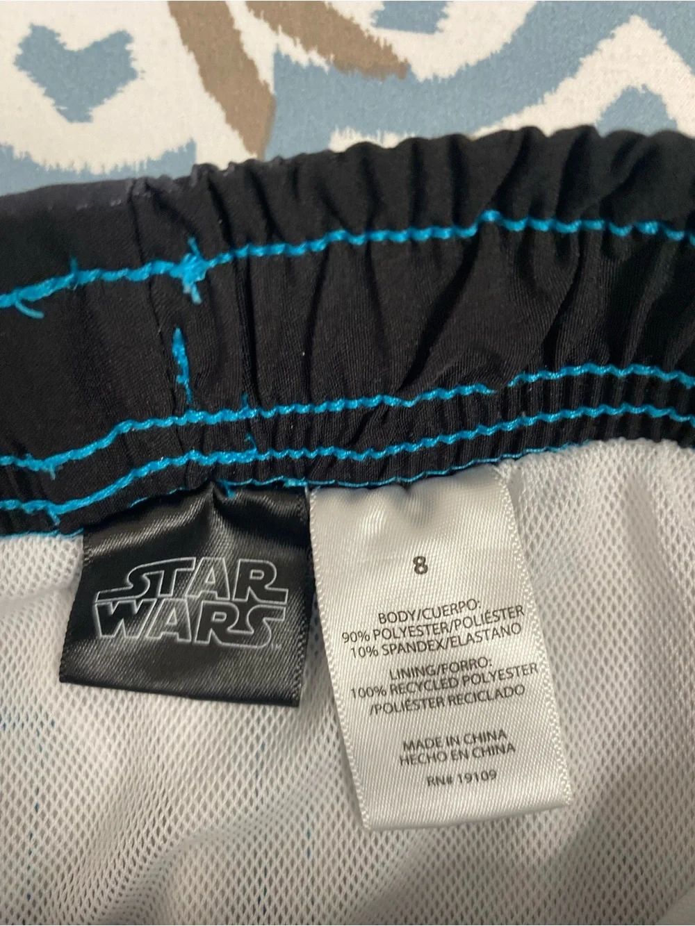 Star Wars Gray Tee with Teal Accent and Grogu Print